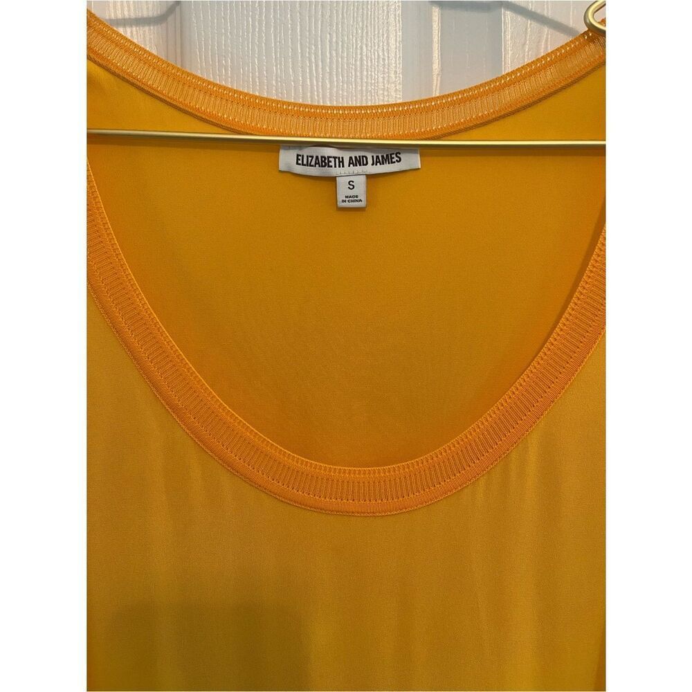 Elizabeth and James Silk Blend Yellow Tiered Maxi Dress S - Picture 3 of 9